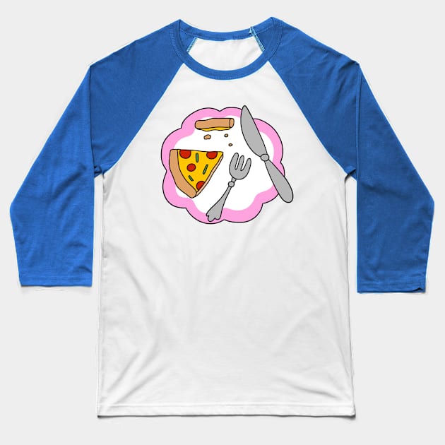 Pizza Dinner Plate Baseball T-Shirt by saradaboru